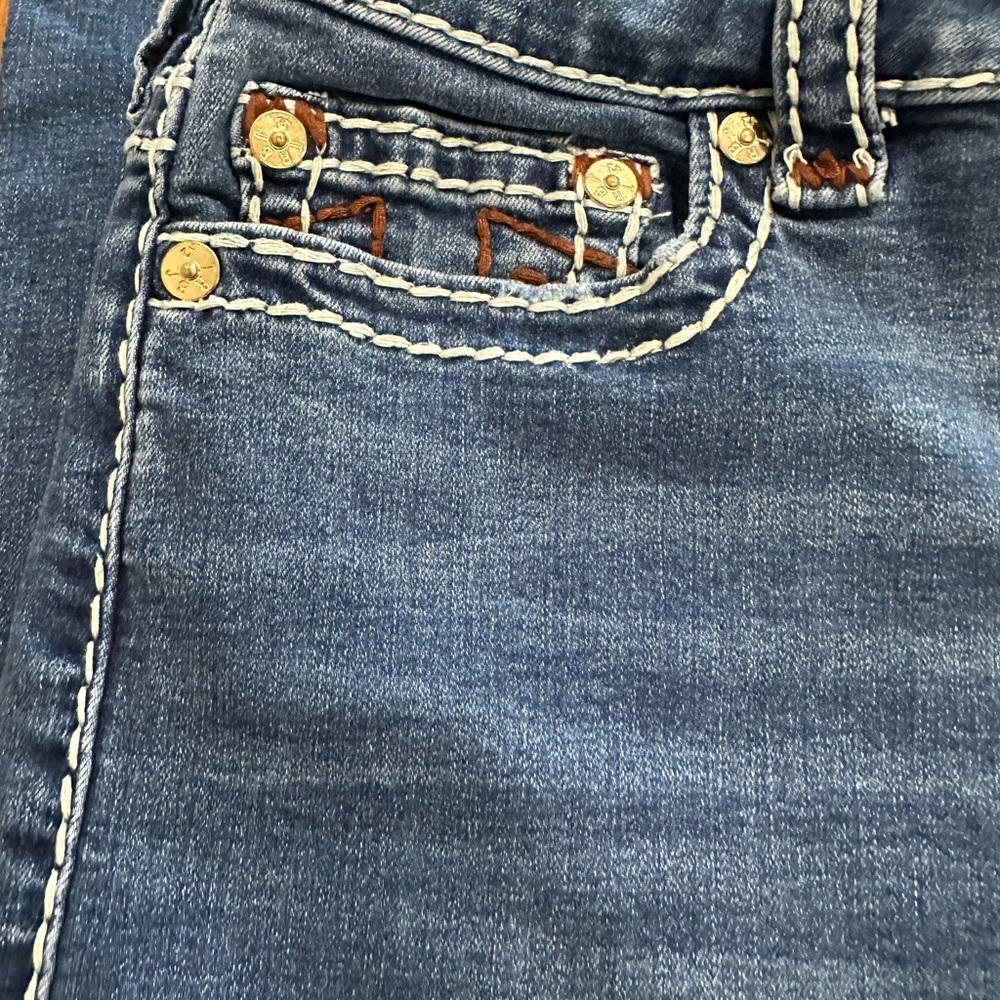 True Religion Classic Blue  Mid Rise Straight Leg Jeans - Picture 7 of 15